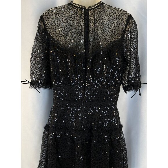 NWT Jonathan Simkhai Sequin Lace Mesh Mini Dress In Black Lace $745 - Picture 8 of 15